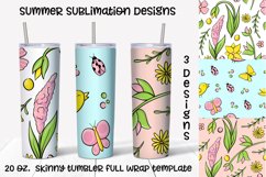 Summer sublimation design. Skinny tumbler wrap Product Image 1