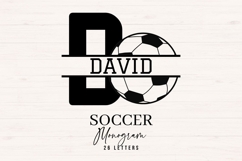 Soccer Monogram SVG Alphabet AZ | Football Split Letter Product Image 1
