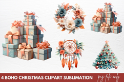 Boho Christmas Clipart Sublimation PNG Product Image 1