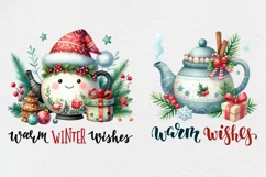 Warm Wishes. Christmas clipart. PNG sublimation Product Image 4