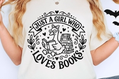 Just A Girl Who Loves Books Svg, Book Lover Svg, goose Svg. Product Image 2