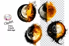 Moon, Sun, Stars, Fantasy, Ephemera, PNG, Clipart Product Image 1