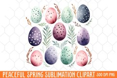 Peaceful Spring Sublimation Clipart, Spring Watercolor Product Image 1