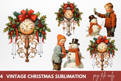 Vintage Christmas Clipart Sublimation Product Image 1
