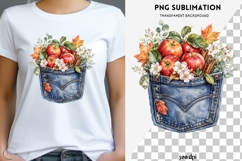 Autumn denim pocket png design for T-shirts Product Image 1