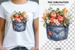 Autumn denim pocket png design for T-shirts Product Image 1