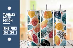 Abstract Shapes And Leaves Tumbler Wrap Sublimation Product Image 1
