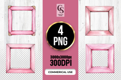 Pink Wooden Frame Clipart Sublimation PNG Product Image 1