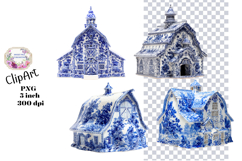 Blue Toile, Ephemera, PNG, Clipart, Junk Journal, flowers Product Image 1