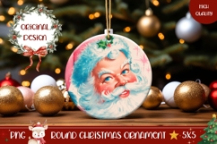 Vintage Santa Claus Ornament, Christmas Round Ornament Product Image 1