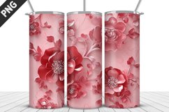 3D Flowers Tumbler Wrap | Sublimation Design | Tumble PNG Product Image 2