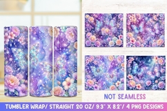 Glitter Butterfly 20 OZ Skinny Tumbler Wrap Sublimation Png. Product Image 1
