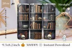 Halloween Tumbler Wrap Design, Magic Books Tumbler PNG Product Image 1