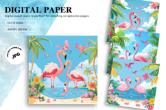 Safari Flamingo Background Wallpaper Animal Studio Backdrop Product Image 1