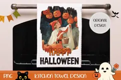 Happy Halloween Towel, Vintage Pumpkins Towel Design Product Image 1