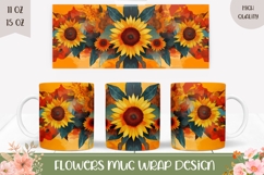 Sunflowers Mug Wrap Design, Sunflowers Sublimation Mug Product Image 1
