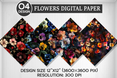 Flowers Seamless Digital Paper, Flowers Background Product Image 1