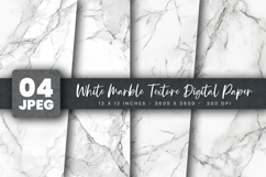 White Marble Texture Digital Paper Product Image 1