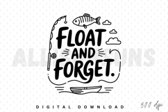 Fishing Trip With Boat And Rod Illustration For Sublimation Product Image 1