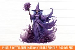 Purple Witch Sublimation Clipart Product Image 1