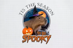 Halloween Capybara Sublimation PNG, Tis the season to be Product Image 1