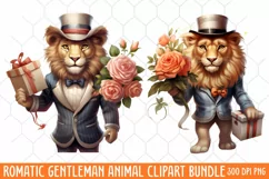 Romantic Gentleman Animal clipart, Watercolor Clipart Product Image 1