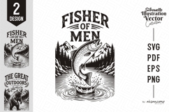 Fishing Quote Silhouette Vector Design Product Image 1
