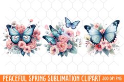 Peaceful Spring Sublimation Clipart, Spring Watercolor Product Image 1