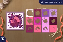 Fairy &amp; Butterfly, Floral 3D Shadowbox Multilayered Papercut Product Image 1