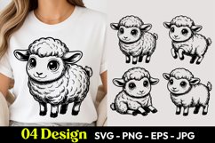 Cute Baby Sheep SVG PNG Product Image 1