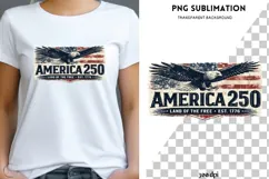 America 250 PNG | Patriotic Eagle USA Flag Design Product Image 1