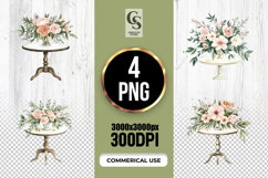 Floral Table Centerpiece Clipart Sublimation PNG Product Image 1