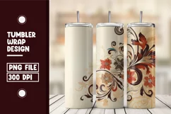Magical tropical flowers tumbler warp design Product Image 1