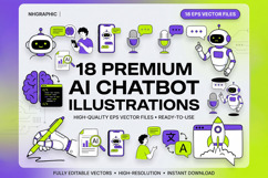 18 AI Chatbot Illustration EPS Icons for Tech Productivity Product Image 1