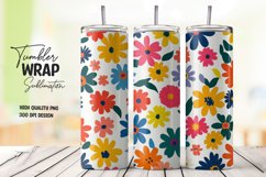 Floral Pattern Tumbler Wrap Sublimation Design Product Image 1
