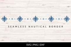 Seamless Nautical Compass Border SVG Product Image 1