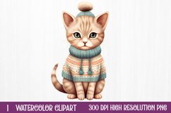 Christmas Cats Sublimation Clipart, Christmas Cats Clipart Product Image 2