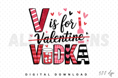 V is for Valentine PNG, Valentine Vodka Sublimation Product Image 1