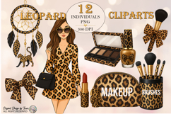 Leopard Beauty Clipart PNG Bundle | 12 Luxury Elements Product Image 1
