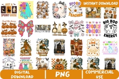 Retro Halloween Bundle Sublimation, Spooky Season Png Product Image 1