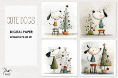 Cute Dog digital paper, background clipart Product Image 1