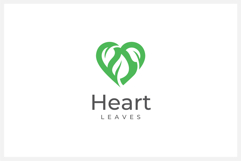 Hearts Leaves Logo Design Vector Illustration Product Image 1