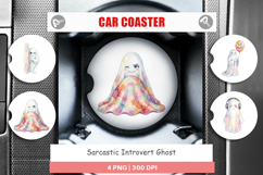 Sarcastic Introvert Ghost Car Coaster Product Image 1