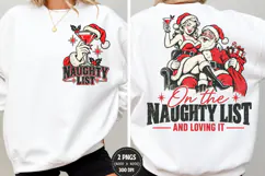 Naughty List Front Back Christmas PNG, Santa Naughty List Fr Product Image 1