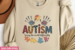 Autism_ Seeing the World PNG, Autism Sublimation PNG Product Image 2