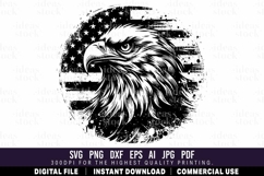 Eagle with USA Flag. Patriotic. Independence Day. 4th July. Product Image 1