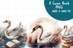 8 Swan Watercolor Sublimation Bundle Png Product Image 1