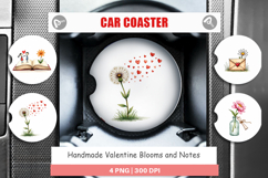 Valentine Blooms &amp; Notes Car Coaster Product Image 1