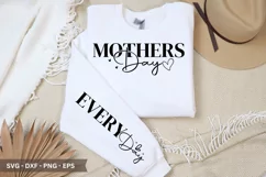 Mothers Day SVG - Mother's Day Sleeve T shirt Design Product Image 1