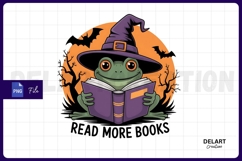 Witch Frog Reading Sublimation PNG Design Product Image 1